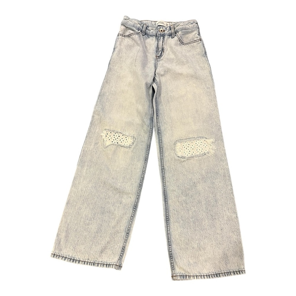 Abercrombie Kids Washed Blue Jeans with Knee Accents